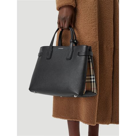 burberry baby banner vintage check and black leather bag|Burberry Banner Bags for sale .